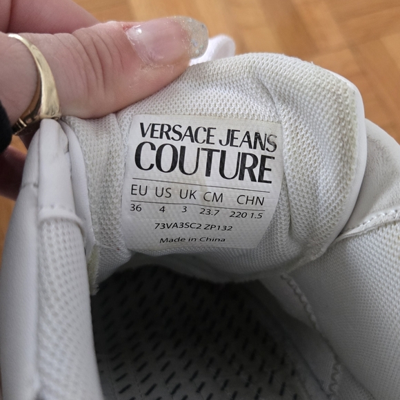 Versace Jeans Couture White Leather Sneakers Shoes Platform Chunky Lug Sole - Picture 7 of 16